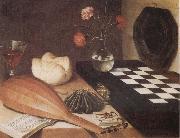 Lubin Baugin Still Life with Chessboard oil